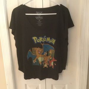 Mighty Fine Presents Pokémon Black Cap Sleeve Top